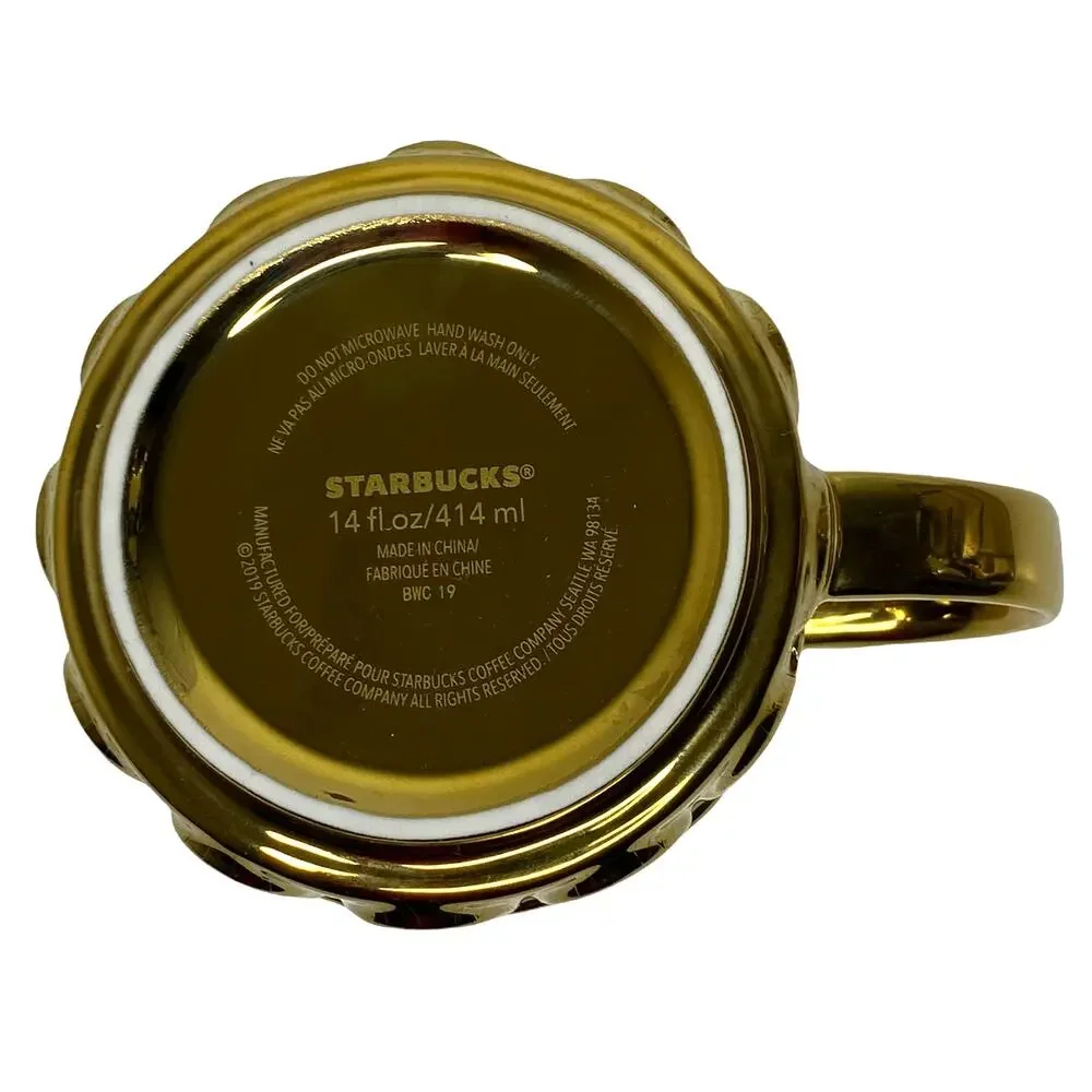 Starbucks Gold Mermaid Mug Siren Scales 2019 Holiday Christmas Limited Edition
